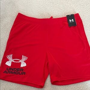 Under Armour Boy’s Bright Red Athletic Shorts